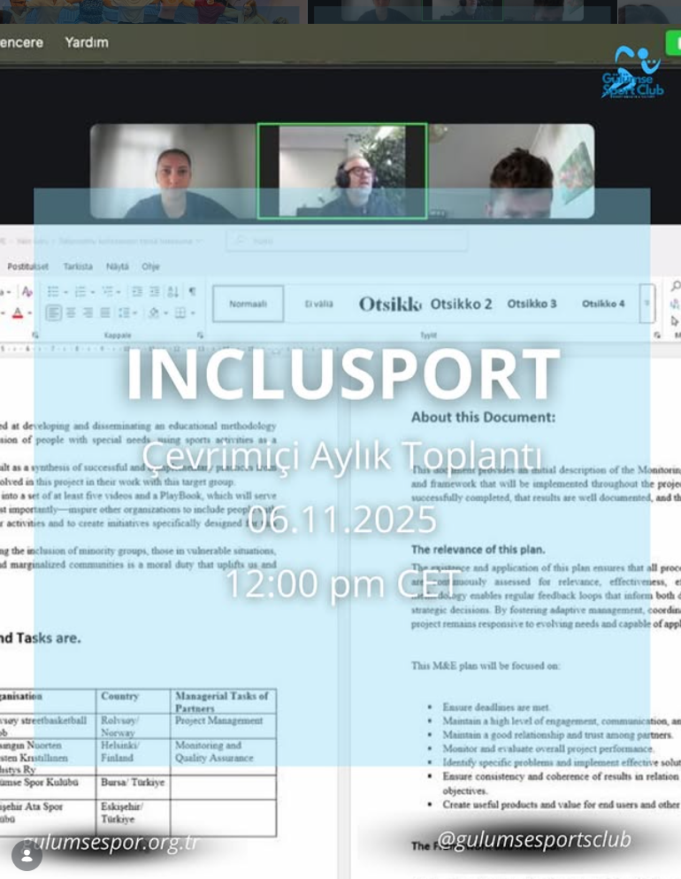Monthly online meeting of the IncluSport project was held
